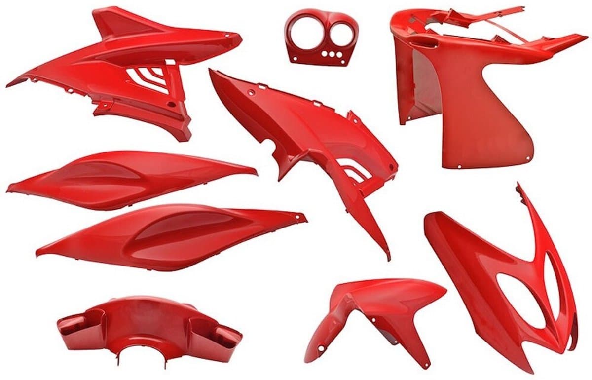 Edge 9-delige kuipset voor Yamaha Aerox tot modeljaar 2014 - Ferrari Rood