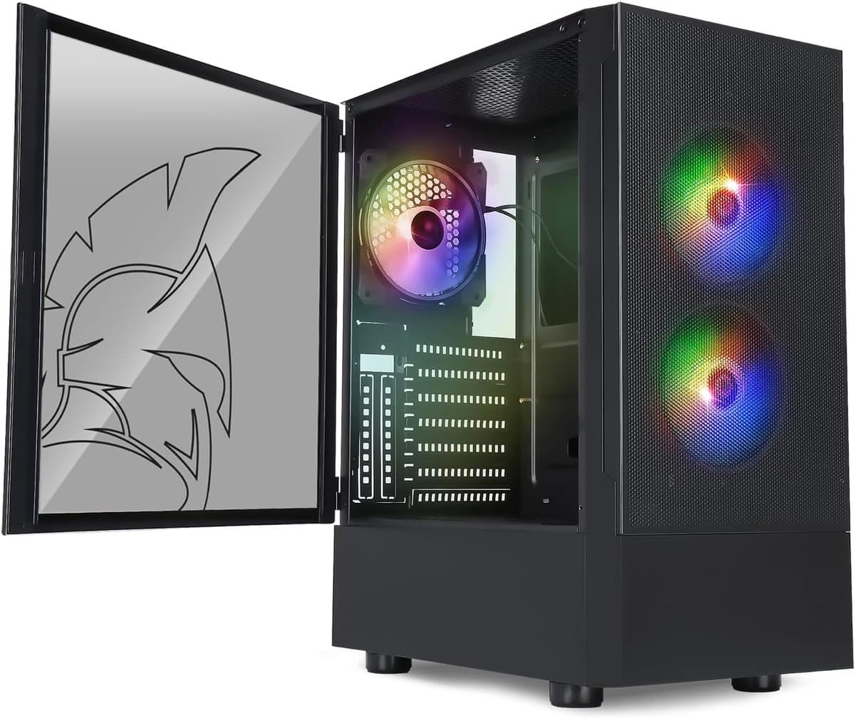 Gaming PC Behuizing Mid-Tower met Gehard Glas en Adresseerbare RGB Ventilators