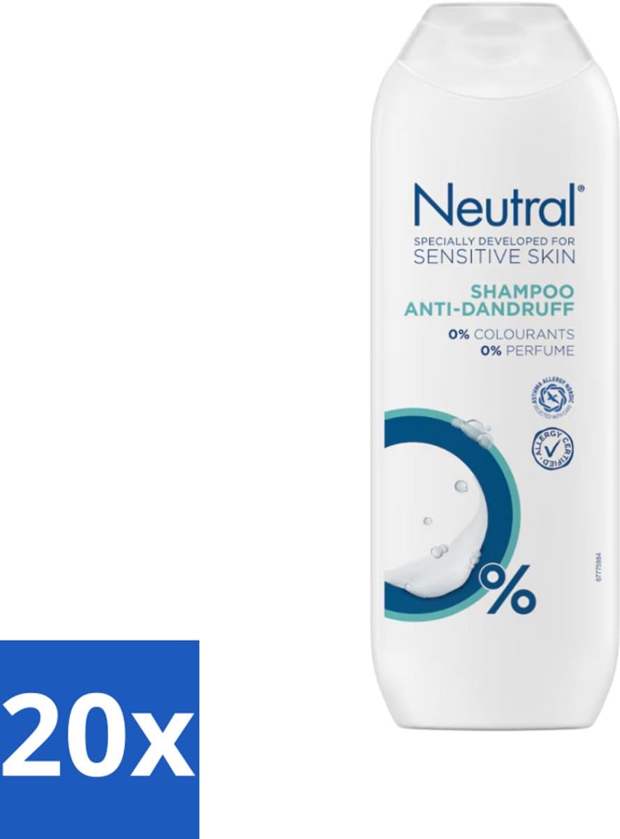 20 x Neutral - Shampoo - Gevoelige Huid - Anti-Roos - 0% Kleurstof & Parfum - 250 ml - Gevoelige Huid - Anti-roos Shampoo - 0% Parfum - 0% Kleurstof - 0% Parabenen