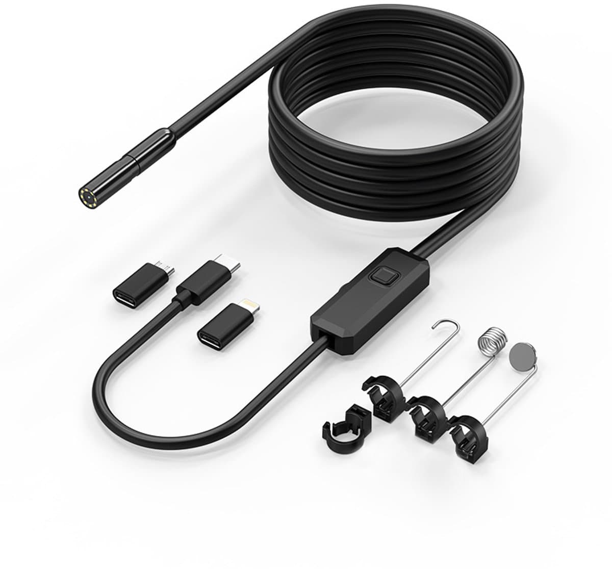 Gloovon® - Endoscoop - Inspectie camera - Met App - 5M - 20MP - IP67 Waterdicht - LED Verlichting - Geschikt voor Android/iOS- Zwart