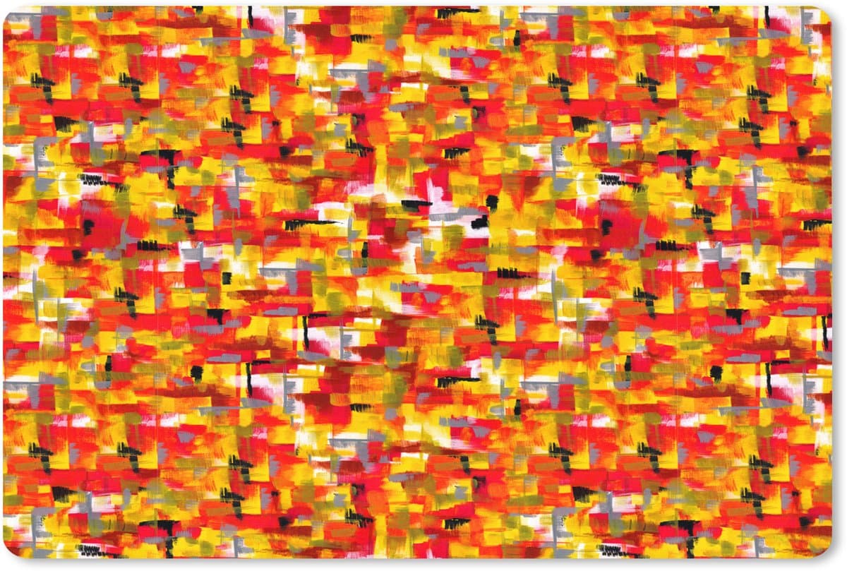 Muismat XXL 90x60 cm - Bureau onderlegger - Bureau mat Abstract - Verf - Rood - Bureaumat - Gaming mousepad xl - Bureaulegger groot - Computer deskmat