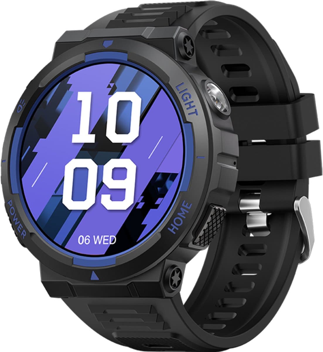 Pro-Care Excellent Quality® Smartwatch 1.53 inch Smartwatch Dames Heren - Android en iOS - IP68 - LED Zaklamp - Bluetooth Bellen - Hartslag & Slaap Monitor - Bloeddruk & Bloedzuurstofmeting - Multiple 100+ Sport Modi - Smartwatches - Zwart Blauw