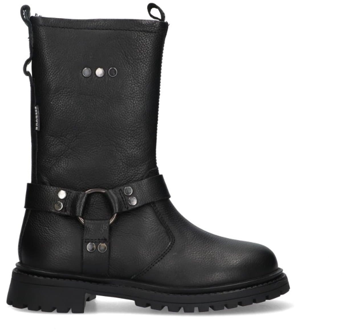 Braqeez 425550-589 Meisjes Chelsea Boots - Zwart - Leer - Ritssluiting