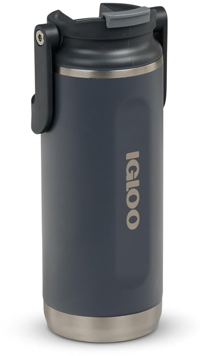 Thermosfles Tumbler - Dubbelwandig - 1 stuk - Donkergrijs - Roestvrij staal