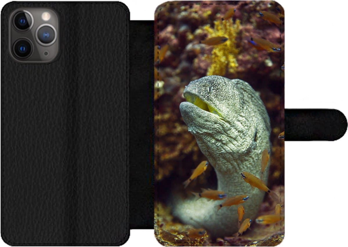 Telefoonhoesje Geschikt voor iPhone 11 Pro telefoonhoesje - Vis - Koraal - Oceaan - Met vakjes - Wallet case met magneetsluiting
