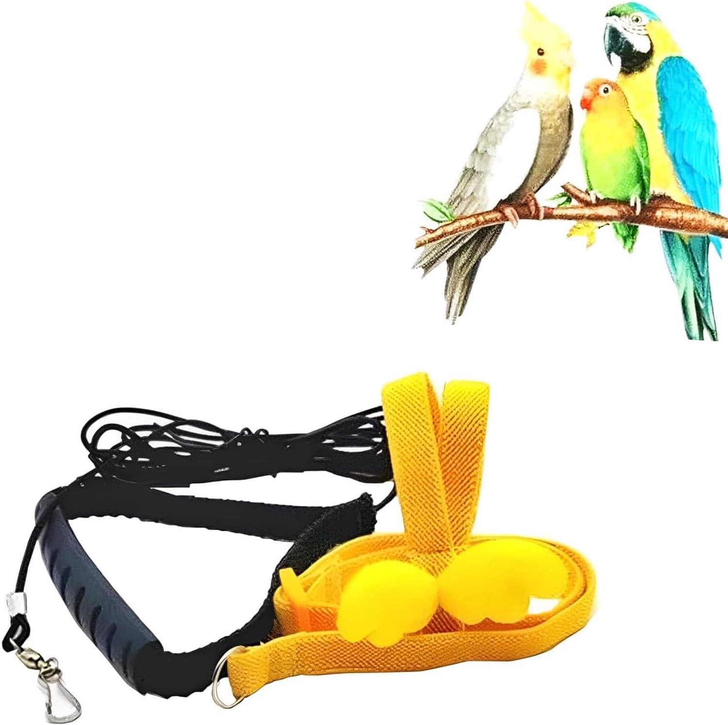 Dailygoods- Papegaaienharnas Verstelbaar - Vogel Harnas - Elastisch Trekkoord - Duurzaam Nylon - 2 Meter Touw - Geschikt voor Cacatoe en Loriini - Vog