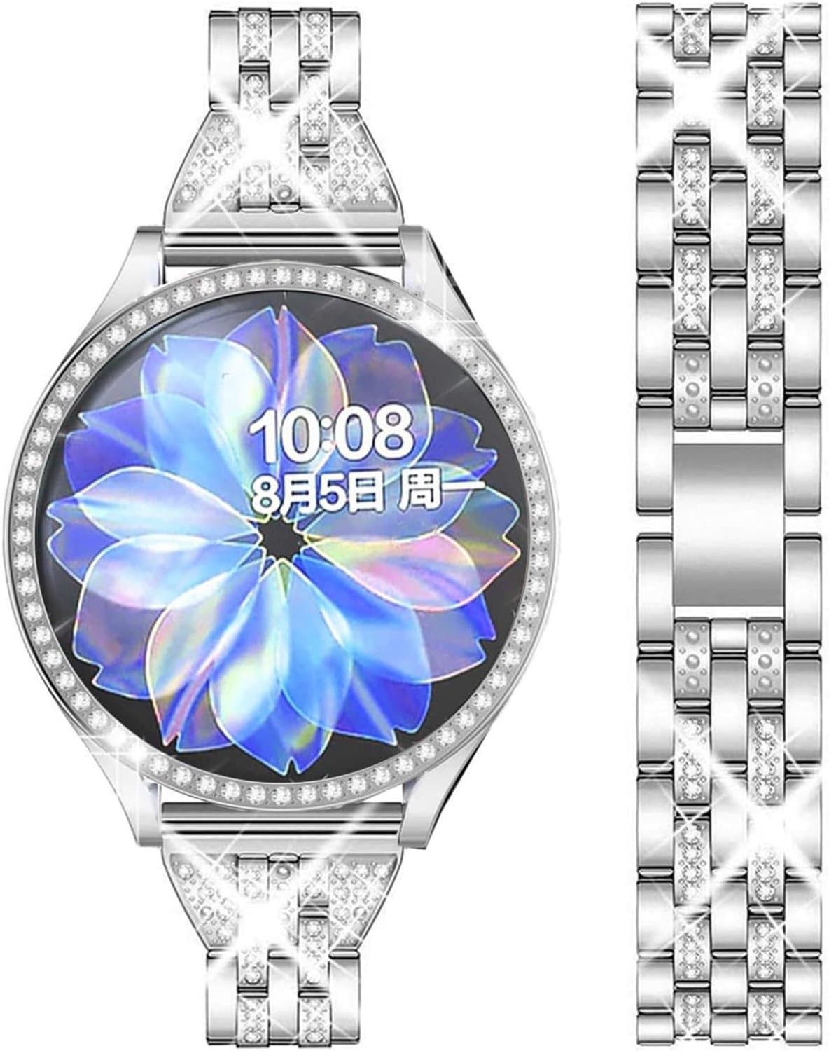 DEALELE Bracelet Compatible with Samsung Galaxy Watch Active 2 40mm/Active 2 44mm, 20mm Glitter Rhinestone Diamonds - ShopVlot
