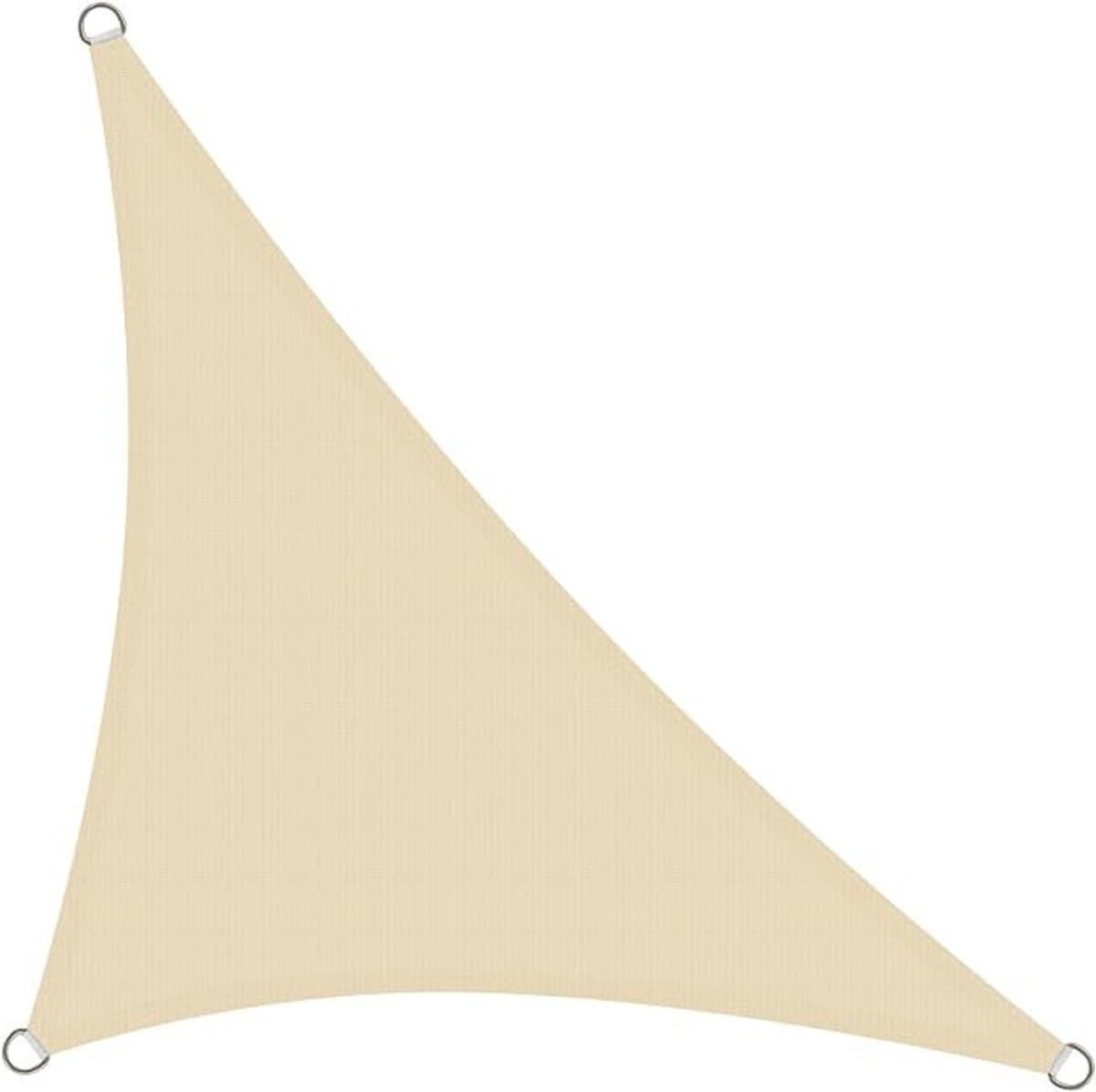PolkaHome Zonnezeil Driehoek 3x3x4,3 m - UV-Beschermend HDPE Schaduwdoek voor Tuin en Terras, Crème