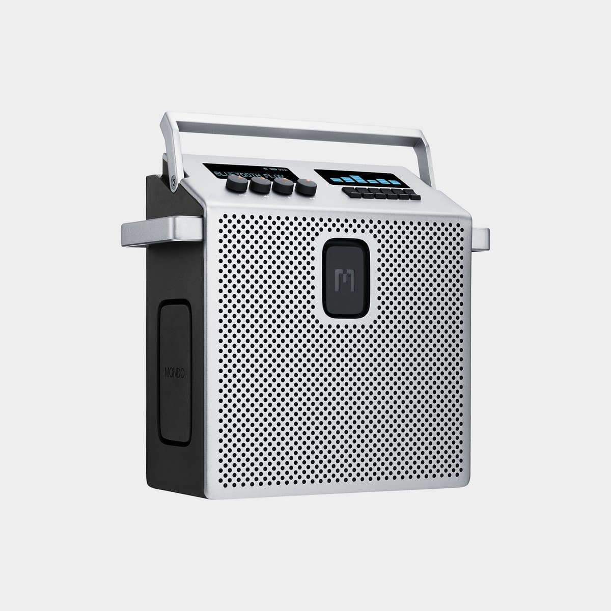 MONDO Medium Bluetooth Speaker – 60W – USB-C Fast Charging – tot 8uur Speelduur – 2025 model – Metaal Grijs