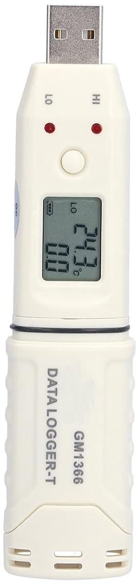 Temperatuurrecorder - Temperatuurlogger Klimaatmeter - Binnenklimaat Monitoren - USB Data Export - 122 cm - Wit