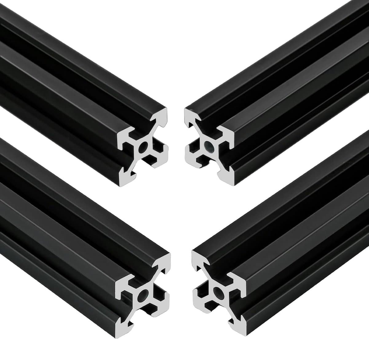 4 stuks V-type systeemprofielen 2020, 800 mm, aluminium profiel, extrusies, geanodiseerde lineaire rail, 20 x 20 cm, aluminium profiel voor 3D-printers, doe-het-zelf CNC-machines enz. (800 mm)