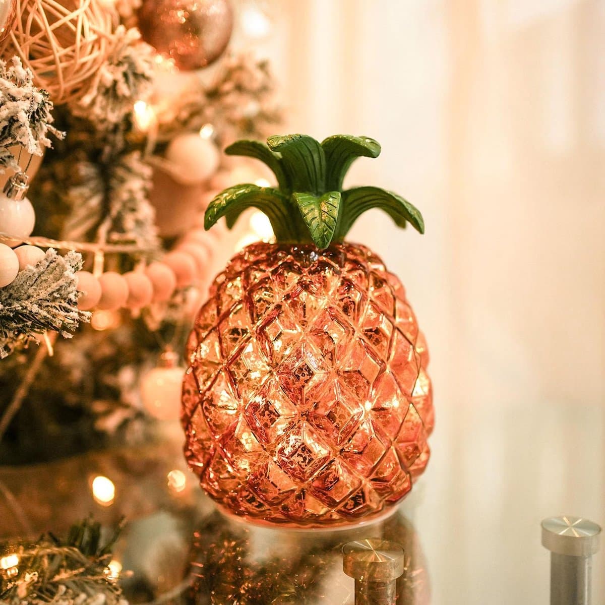 Omgoods - Gouden Glas Ananas LED Lamp met Timerfunctie
