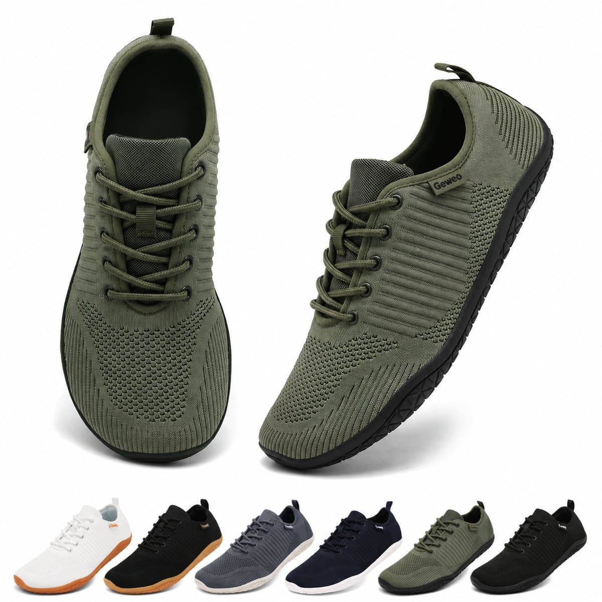 Barefoot Schoenen - Fitnessschoenen - Gymschoenen Sportschoenen - Ademend Knit Textiel - Platte Zool - Groen - Maat 40