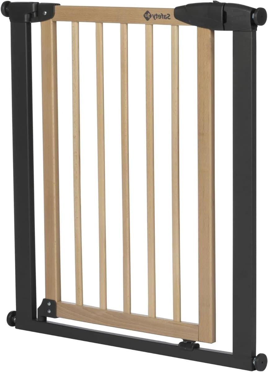 Veiligheidshek - Traphekje Babyhek - Kinderen Binnenhouden - Met Eén Hand Te Openen - 73-80 cm - Hout Metaal