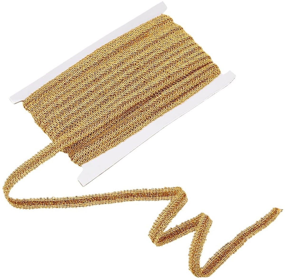 Gimp Trim Gouden Vlecht - 13,7 Meter - 15 mm Breed - Polyester Gevlochten Lint - Decoratieve Versiering - Voor Naaien en Thuisdecor