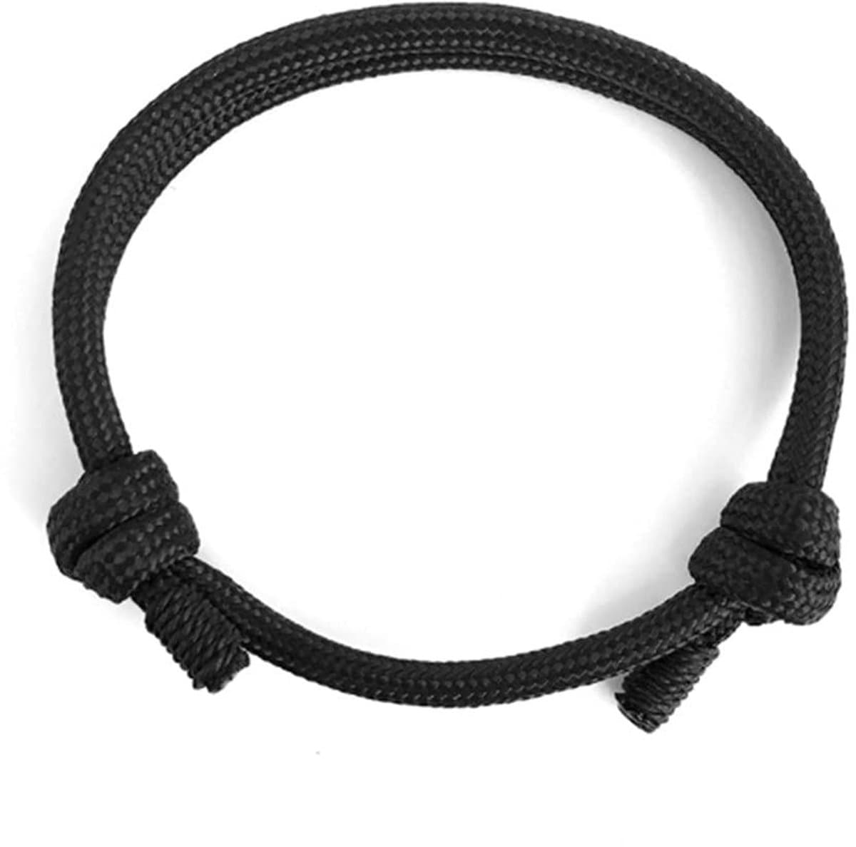 Dailygoods- Armband Handgemaakt - Verstelbaar - Gevlochten Touw - Zwart - Eén Maat - Perfect Cadeau voor Dames/Heren - Sieraad