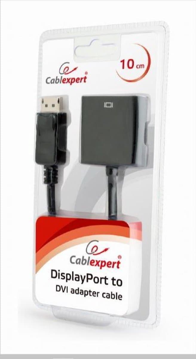DisplayPort M - DVI F adapter zwart Blister verpakking