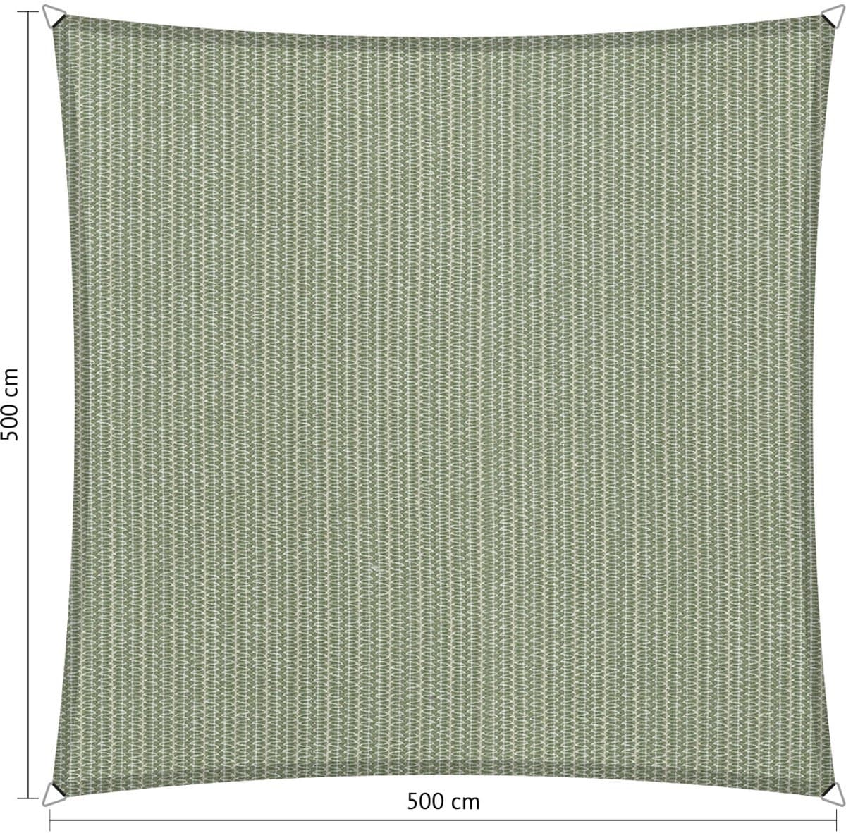 Shadow Comfort® Vierkantige schaduwdoek - UV Bestendig - Zonnedoek - 500 x 500 CM - Moonstone Green