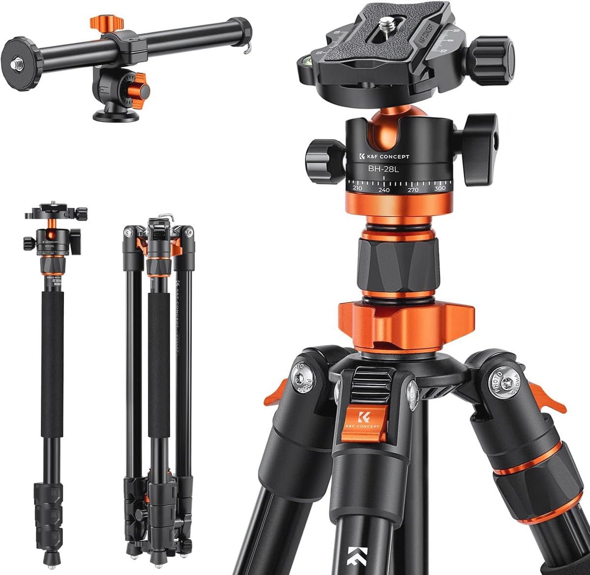 Professionele 200cm Aluminium Camera Statief met Monopod en 360° Kogelkop voor DSLR