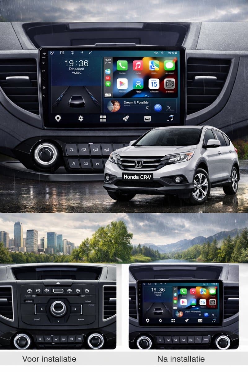 ADIVOX 10.1 inch T2 geschikt voor Honda CR-V 2012-2017 Android 15 CarPlay/Auto/Wifi/GPS/RDS/DSP/5G/NAV/DAB+