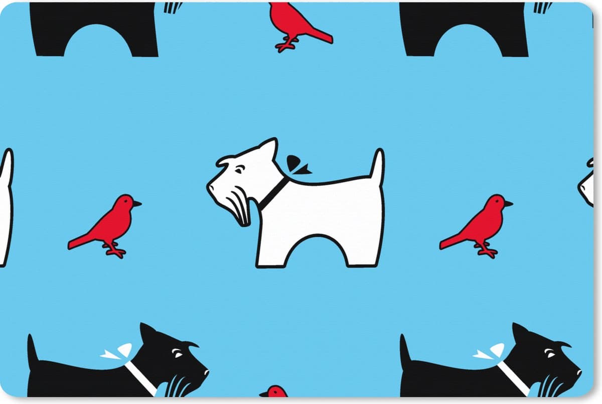 Muismat XXL 90x60 cm - Bureau onderlegger - Bureau mat Hond - Vogel - Dieren - Patronen - Kinderen - Bureaumat - Gaming mousepad xl - Bureaulegger groot - Computer deskmat