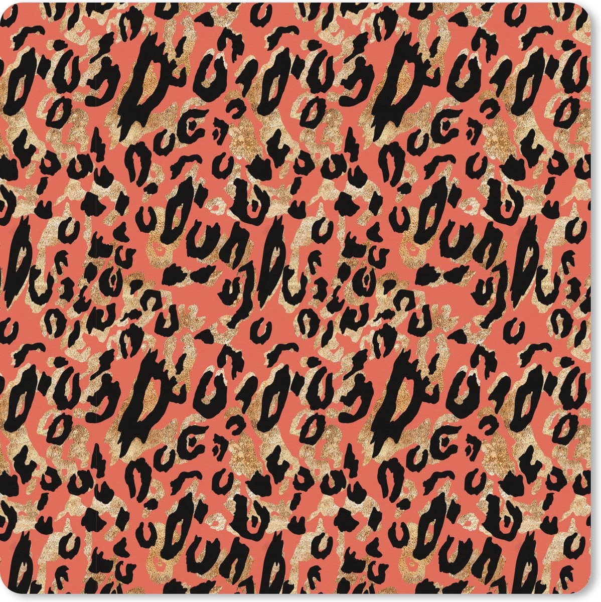 Muismat XXL 80x80 cm - Bureau onderlegger - Bureau mat Roze - Panterprint - Goud - Luxe - Bureaumat - Gaming mousepad xl - Bureaulegger groot - Computer deskmat