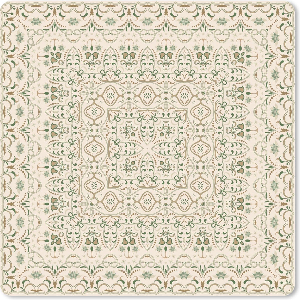 Muismat XXL 80x80 cm - Bureau onderlegger - Bureau mat Perzisch Tapijt - Vloerkleed - Patronen - Groen - Bureaumat - Gaming mousepad xl - Bureaulegger groot - Computer deskmat