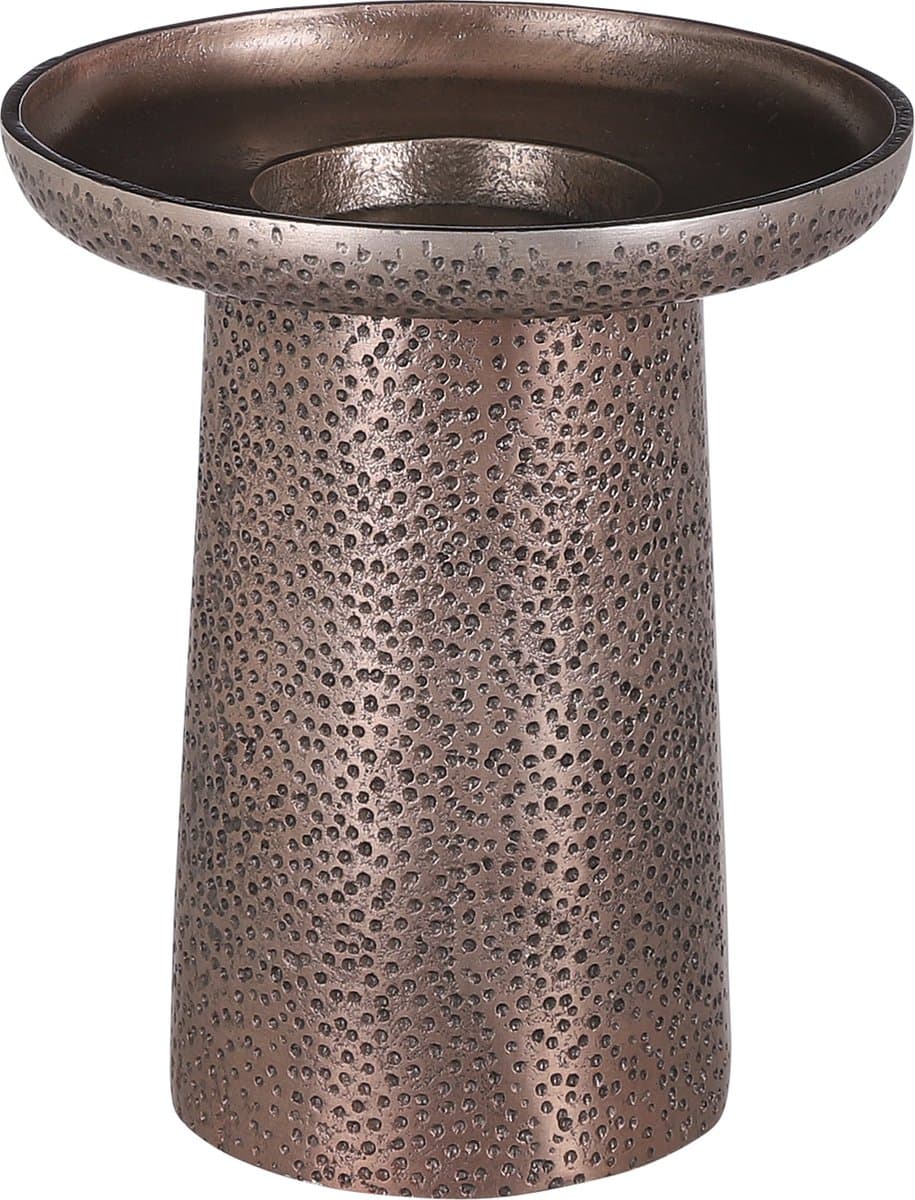 Casa Vivante Dakota Kandelaar - H20 x Ø17 cm - Aluminium - Antiek Koper