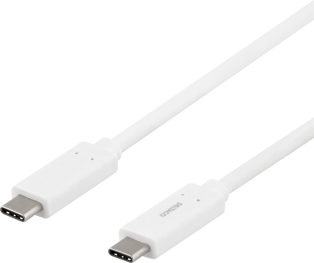 Deltaco USBC-1059M USB-kabel USB 3.2 Gen 2 (3.1 Gen 2) 1 m Wit