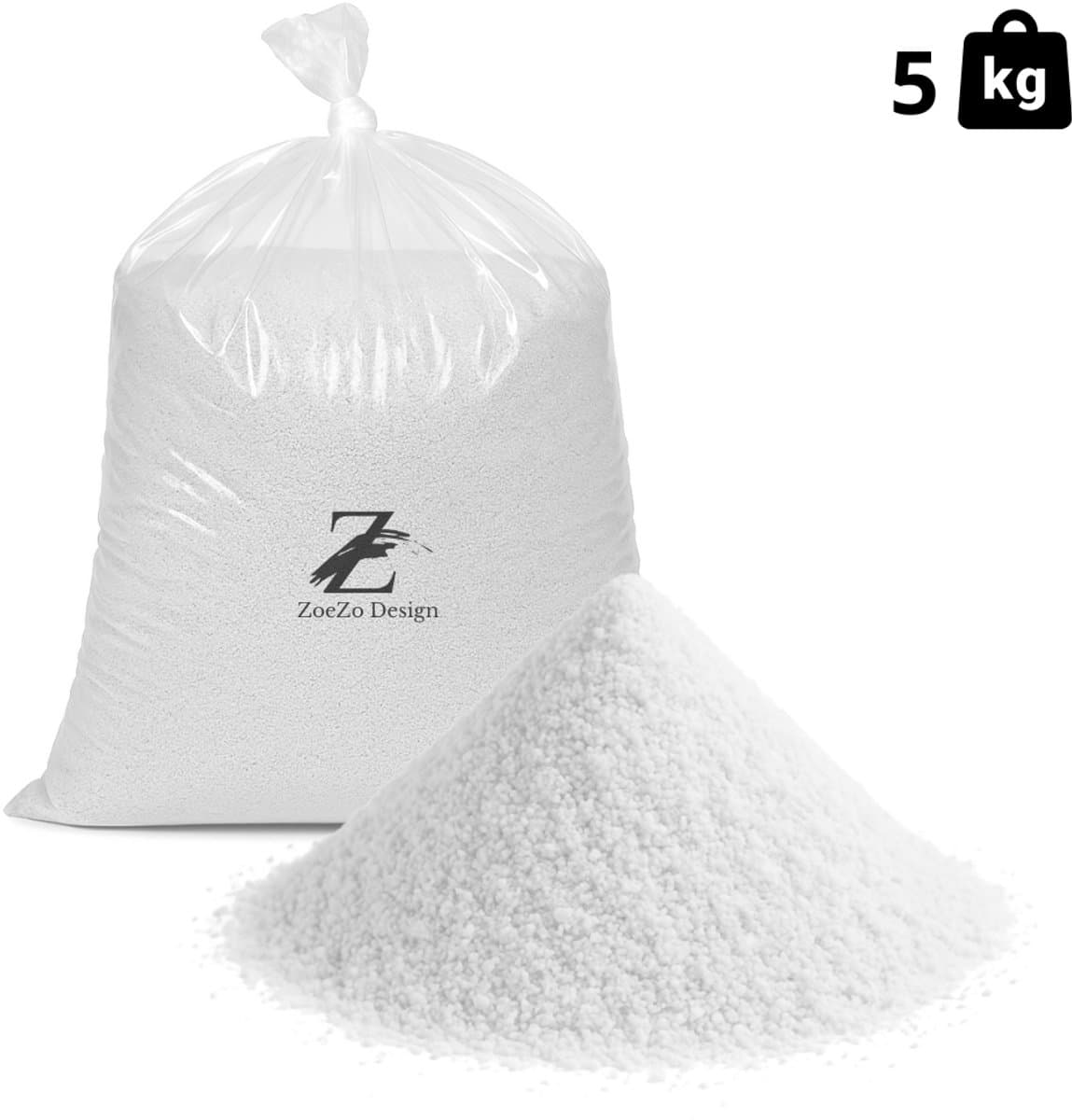 ZoeZo Design - Kaarsenzand Wit 5KG – DIY Kaarsen Maken – Herbruikbaar – Inclusief 4 Lonten – 50 Branduren – Candle Sand – Kaarsenwas – Kaarspoeder – Unieke Kaars