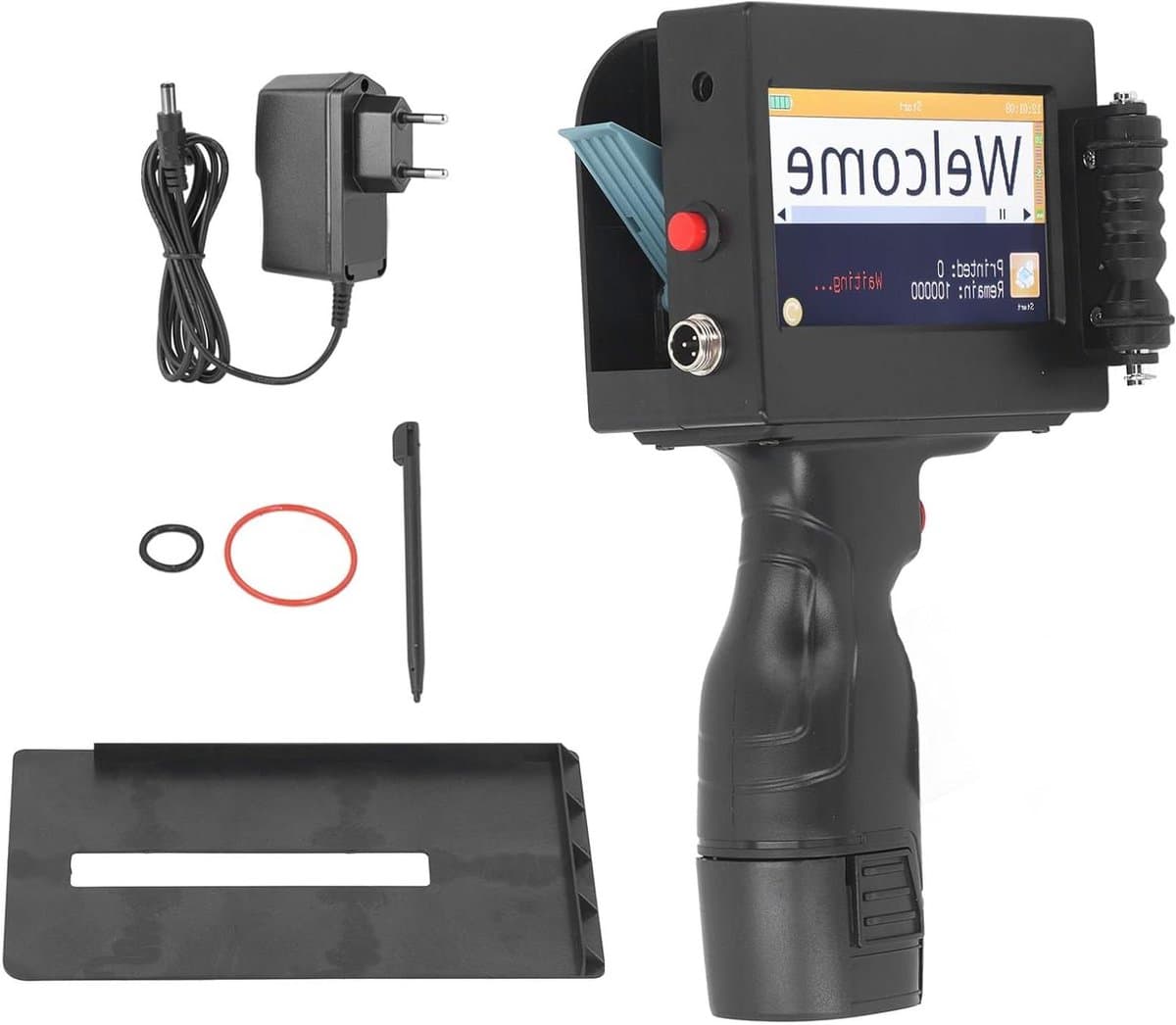Draagbare Inkjetprinter - Coderingsapparaat Mobiel - Labels Printen - 4.3-inch Touchscreen - 2000 mAh Batterij - Zwart