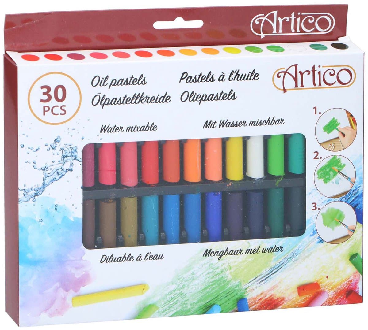 Oliepastelkrijtset Artico - 30 kleuren