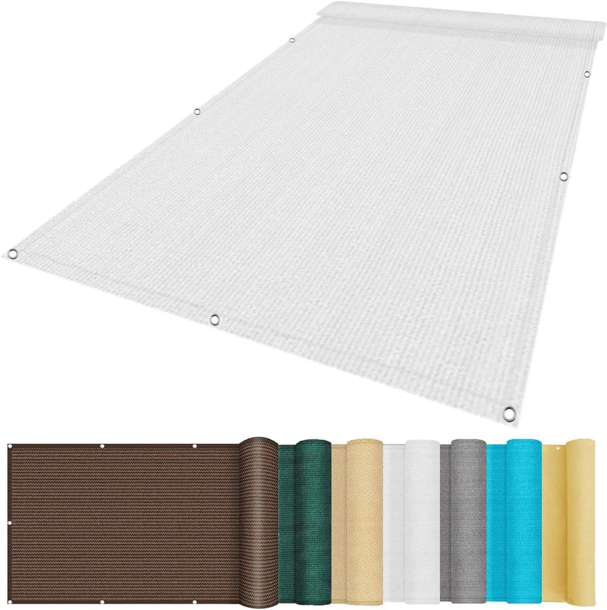 Schaduwdoek Rechthoek - Zonwering Luifel - Privacy Creëren - Scheurvast HDPE Materiaal - 1.2x3.5m - Wit