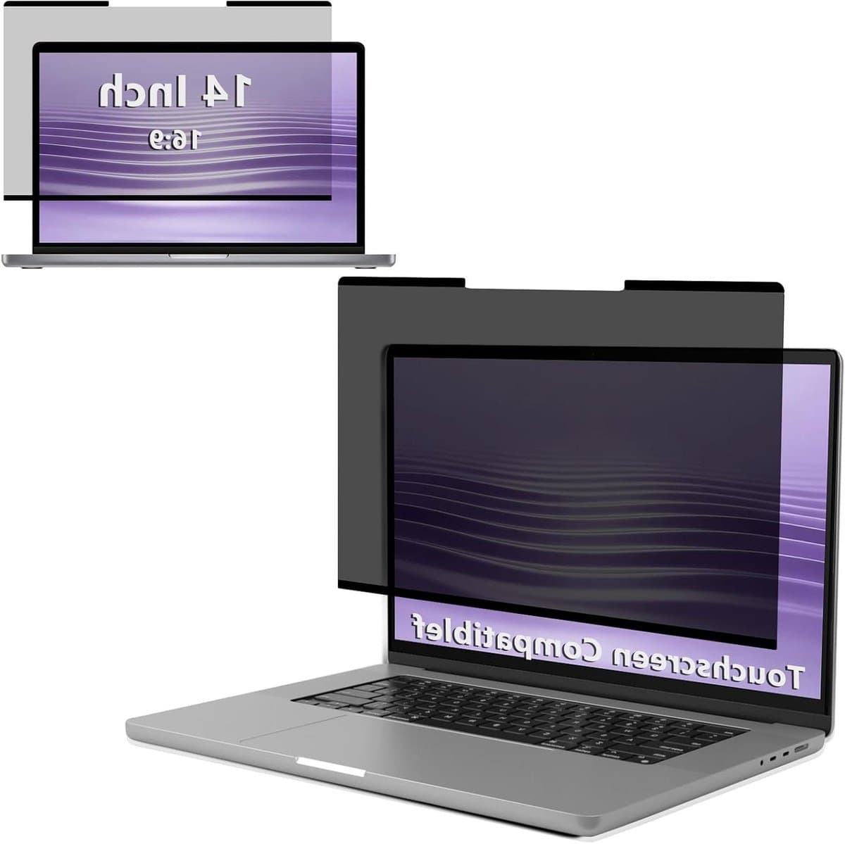 Privacyfilter Monitor - Schermfilter Anti-gluur - Bescherming Persoonlijke Gegevens - Blauw Licht Reductie - 14 inch 16:9 - Transparant