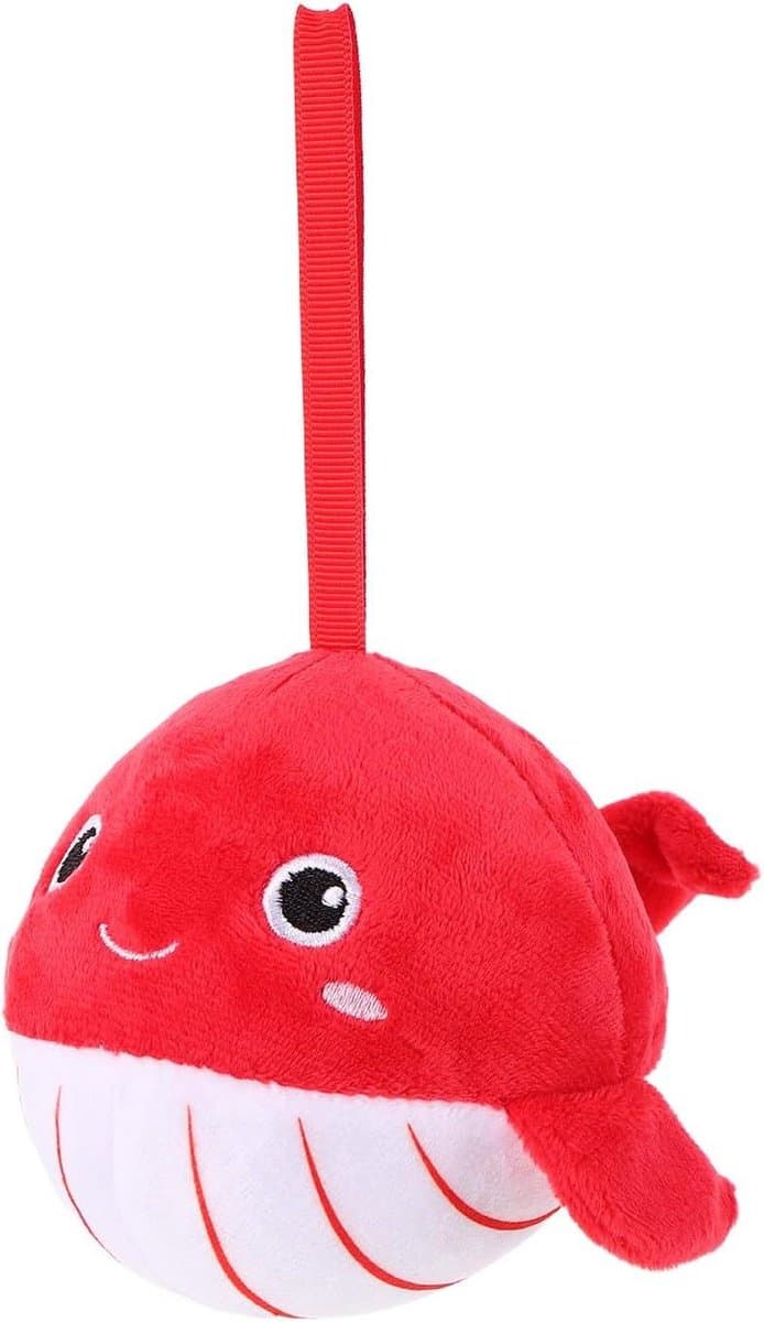 Baby Oefenbal - Ontwikkelingsbal - Visuele Training - Zachte Katoen - 11 cm - Rood