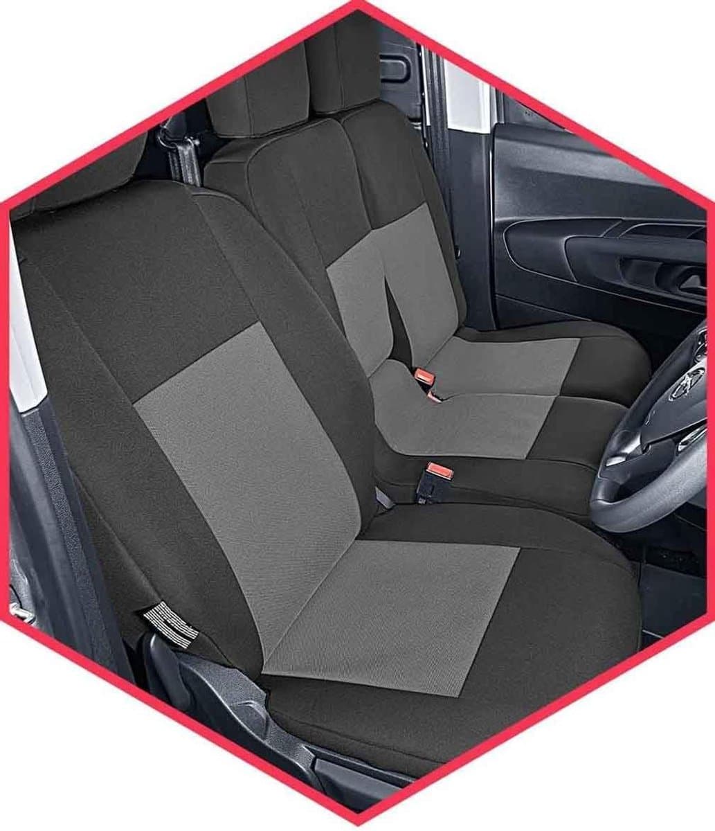 Stoelhoezen Auto - Stoelbeschermers Set - Interieur Beschermen - Wasbaar op 40 Graden - 1+2 Hoezen - Zwart