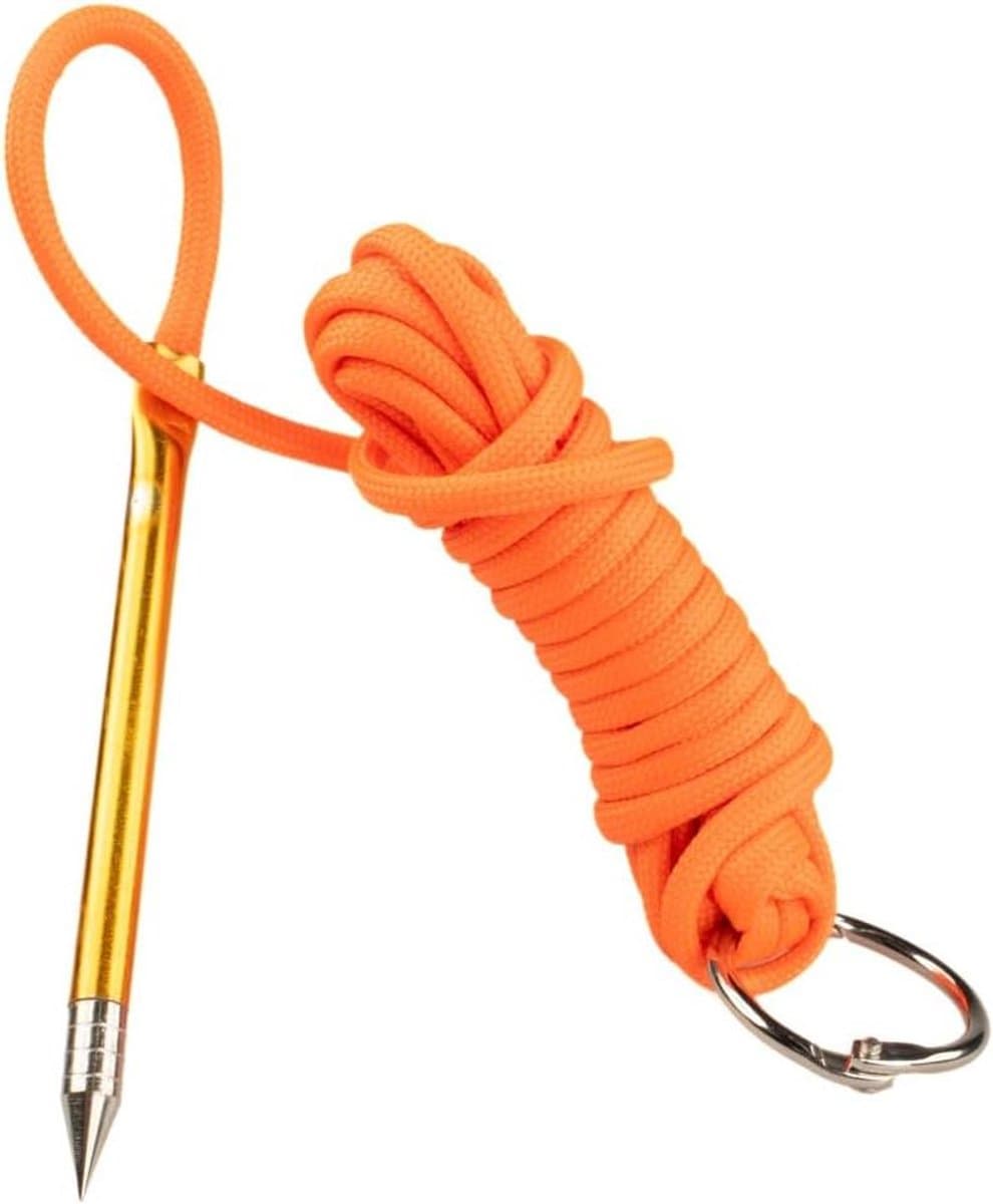 Paracord Vis Stringer - Vis Houder - Vissen Op Locatie - Metalen Schroefdraad Naald - 10 Voet Lengte - Neon Oranje