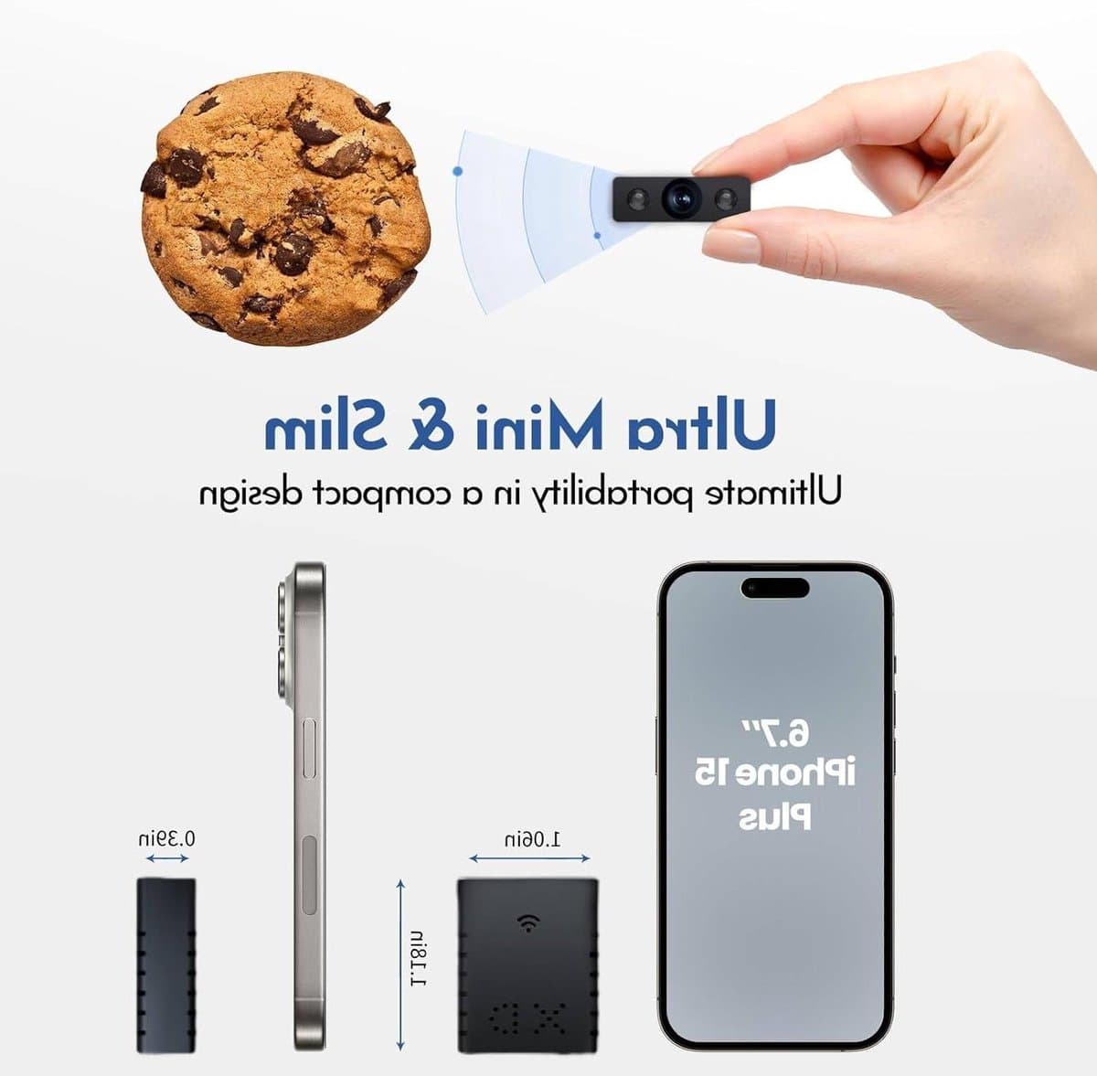 Mini Camera - Beveiligingscamera Binnen - Woning Bewaken - Draadloos Plug and Play - 33 x 30 x 15 mm