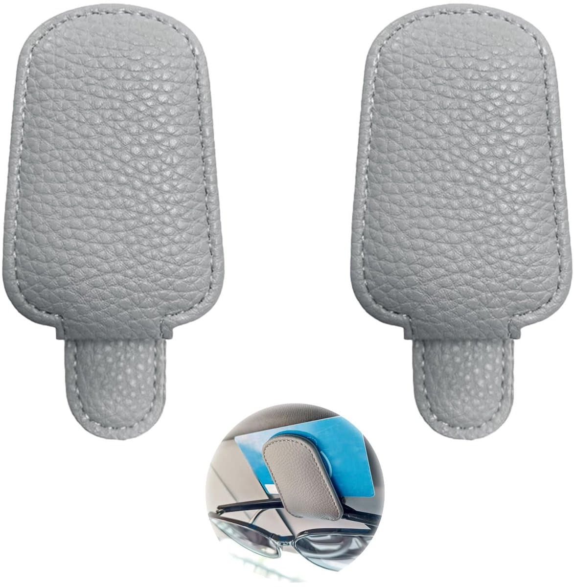 Dailygoods- Zonnebrillenhouder met sterke magnetische houder - Brilhouder voor auto - Universele brilhouder - Duurzaam PU-materiaal - Geschikt voor verschillende brillenmaten