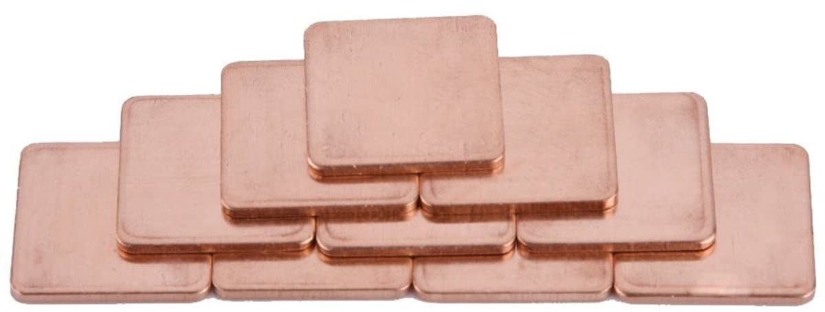 Dailygoody - Koperen Shim - Thermische geleidbaarheid - 10 stuks - 20x20mm - Heatsink - Geschikt voor laptop en desktop - 0,8mm