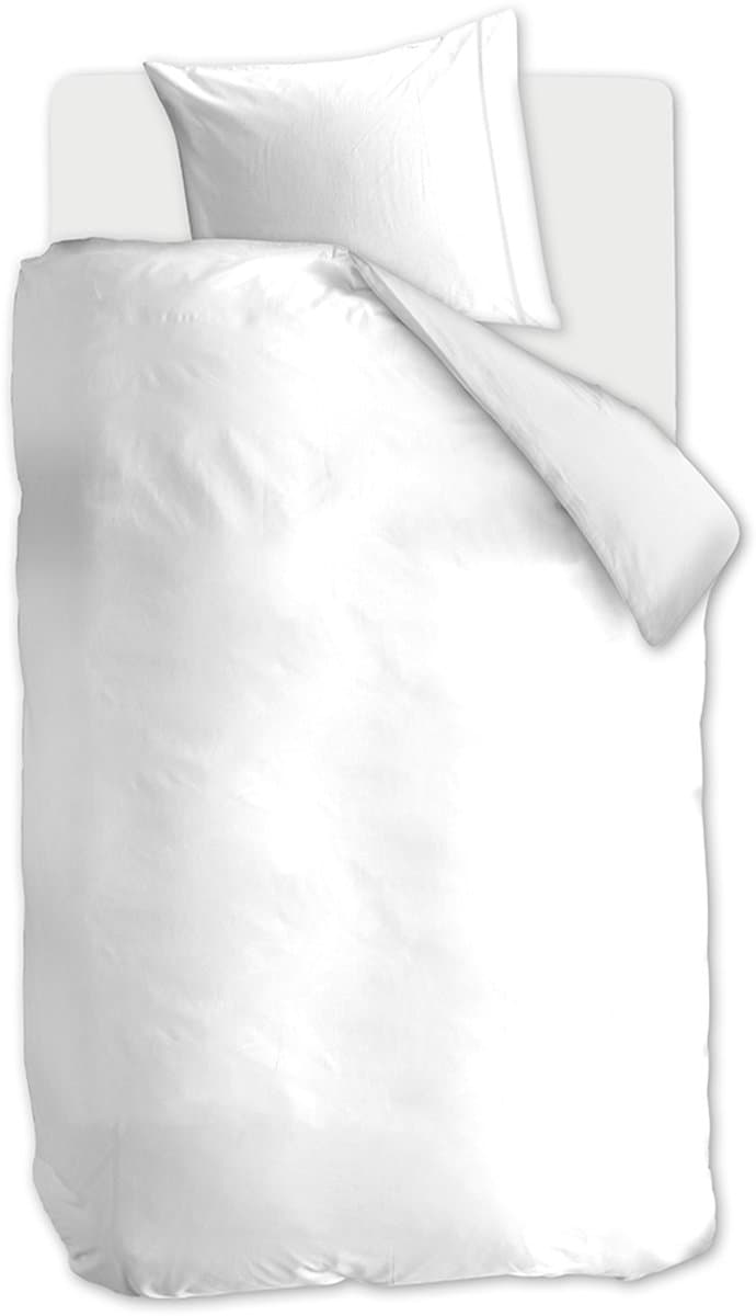 Auping Clear white satin Dekbedovertrek - Eenpersoons 140 x 220 cm - Katoensatijn - Wit