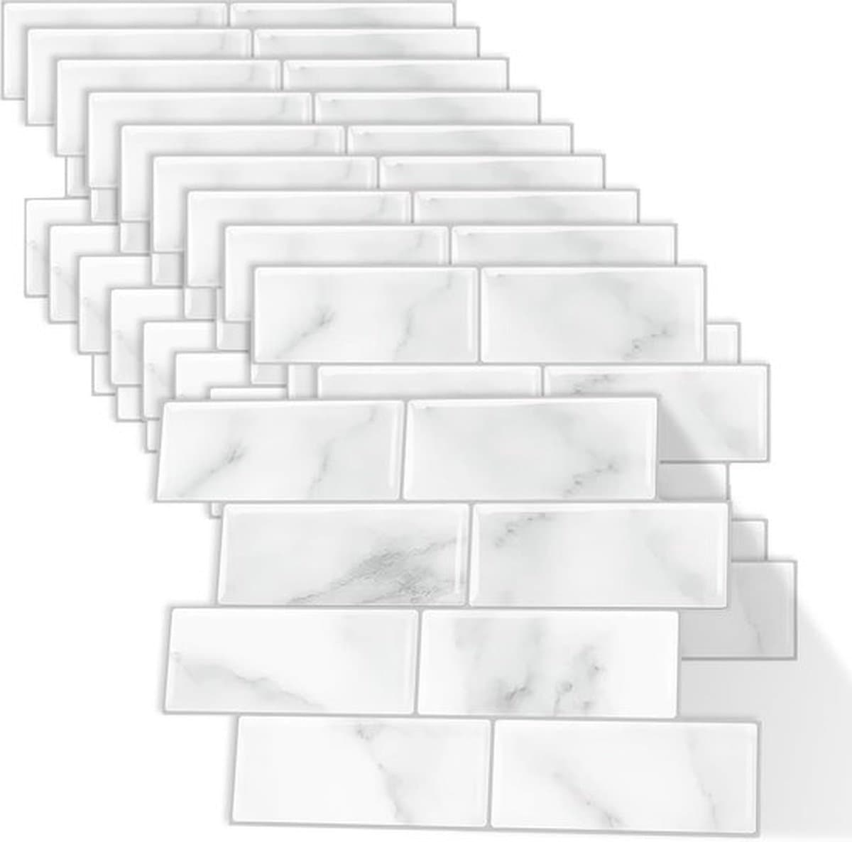 Zelfklevende wandtegels - 10 vellen tegelstickers - Waterdichte, oliebestendige spatwandtegels - 3D-wandsticker voor keuken, badkamer, doe-het-zelf, woondecoratie