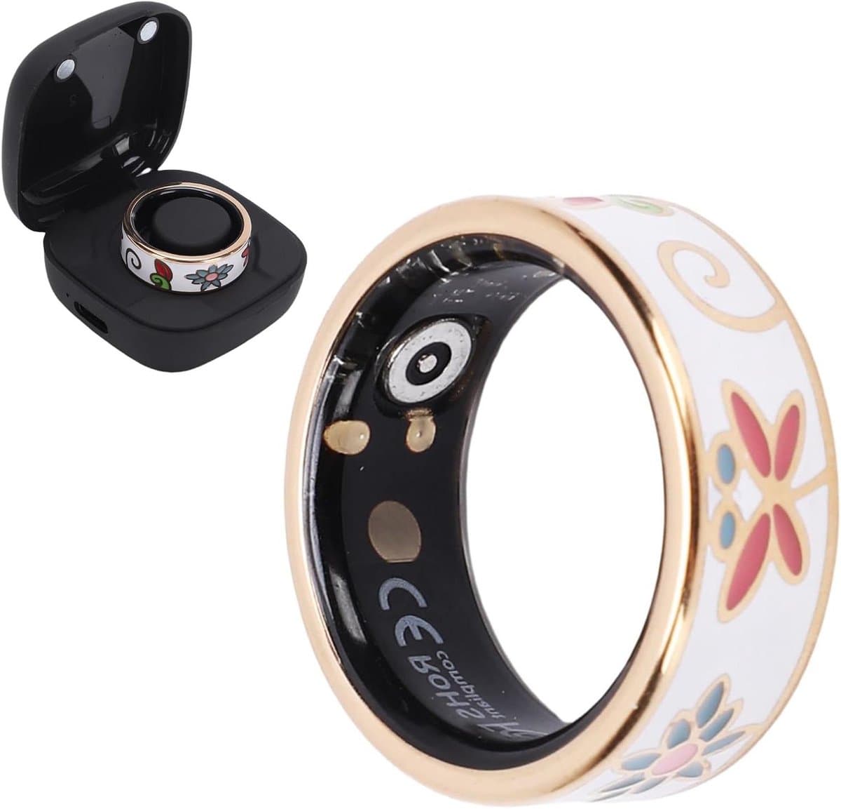 Slimme Ring - Fitness Tracker - Gezondheid Monitoren - IP68 Waterdicht - Maat 9 (18.9 mm) - Gekleurd Emaille