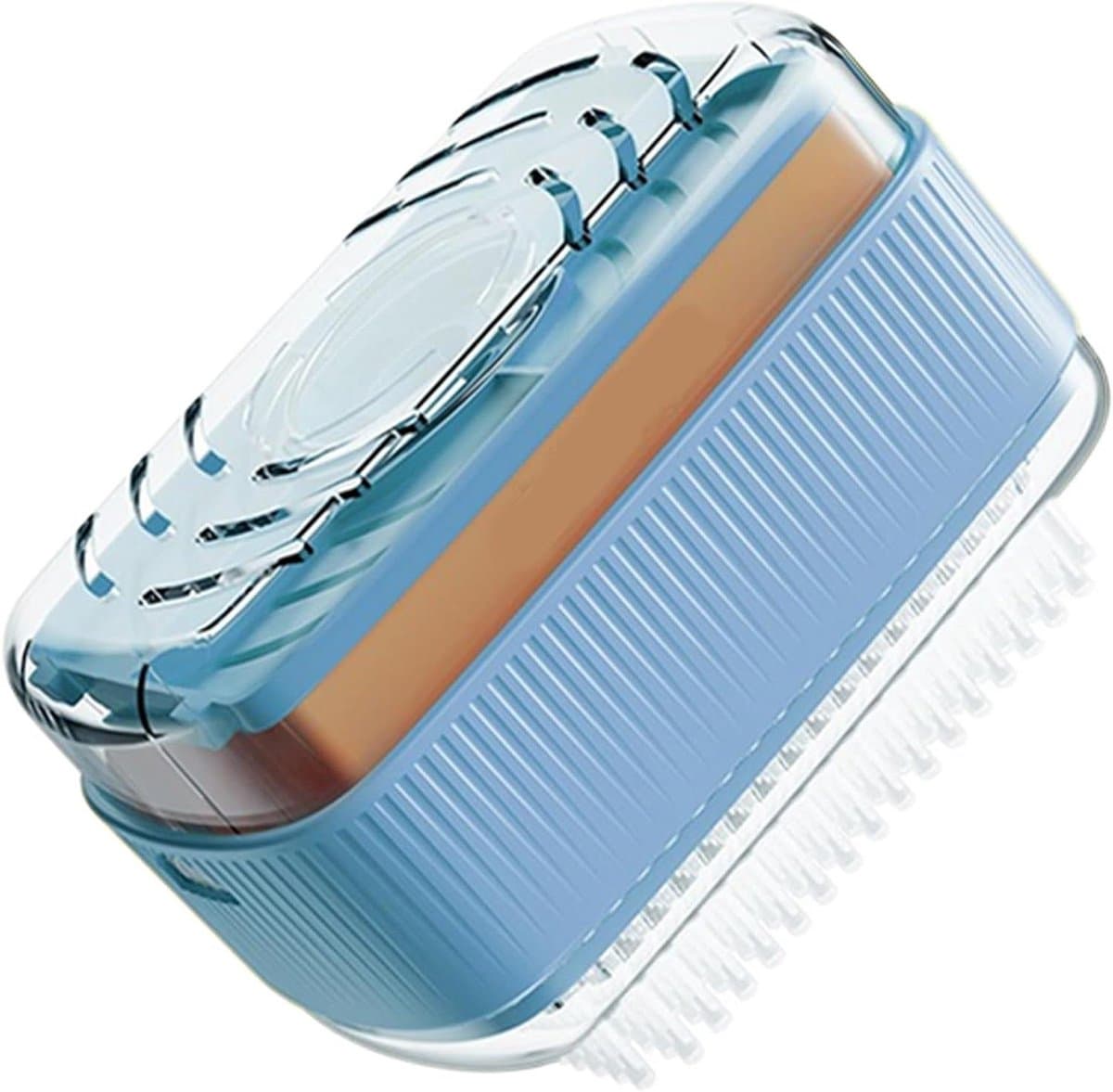 Reiszeepdoos - Zeepdispenser - Hygiënisch Werken - Creatief Roller Principe - 14x9x10 cm - Blauw