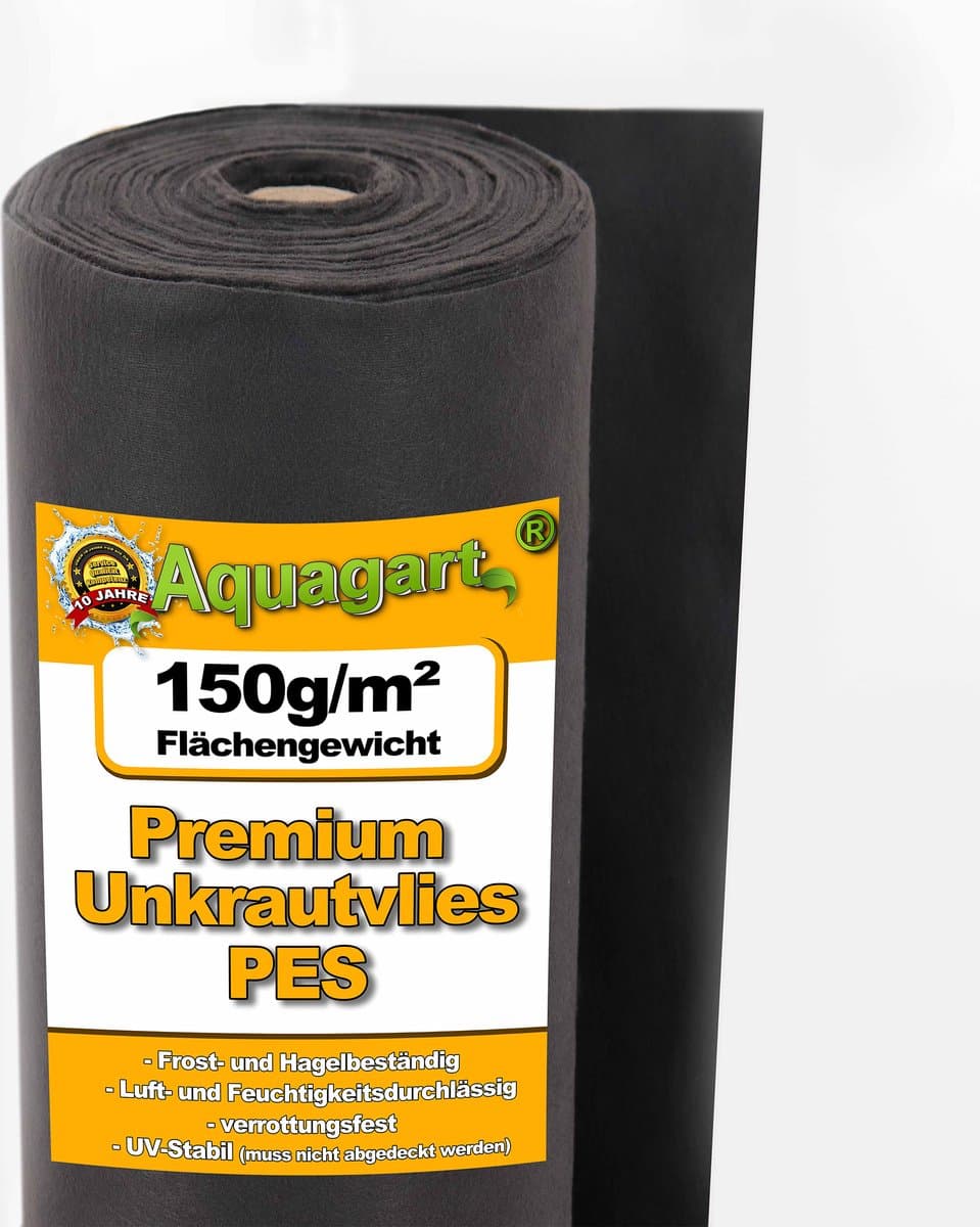 225m² Onkruidwerend doek, tuinvlies, mulchvlies, bodembedekking, 150g, 1m breed, PES