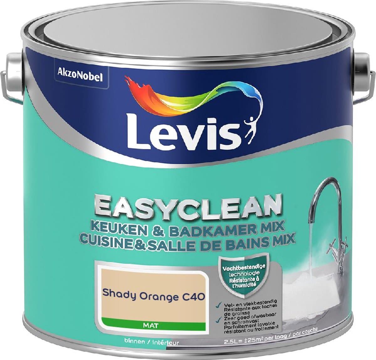 Levis - Easyclean Keuken & Badkamer Mix - Shady Orange C40 - Mengverf - 2,5 L
