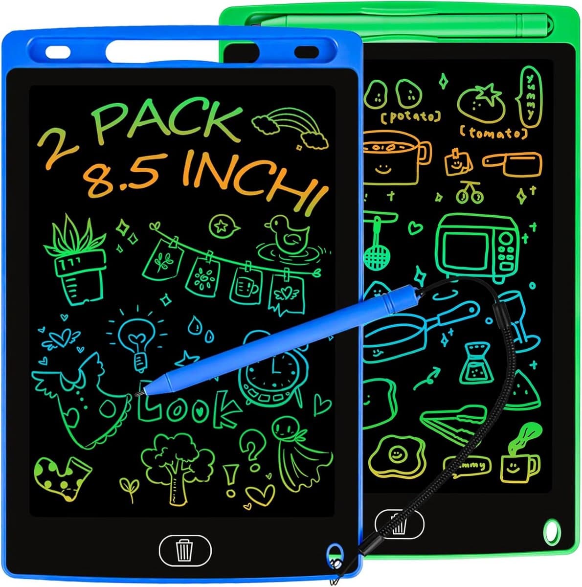 2x LCD Tekentablet 8.5 Inch - Digitaal Kladblok voor Jong en Oud
