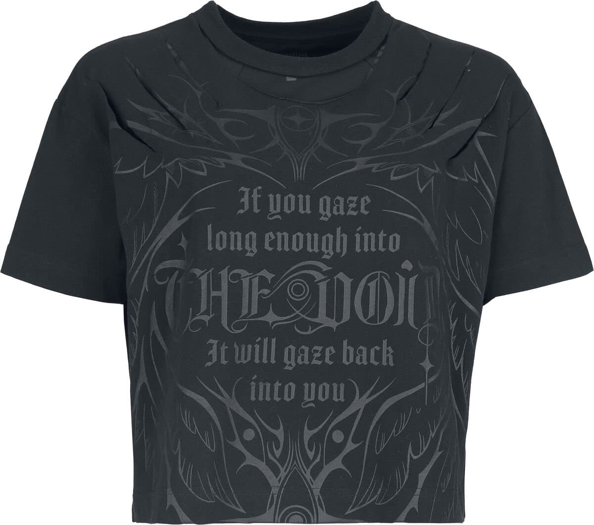 Gothicana zwart T-shirt met uitknipsels - Dames - M