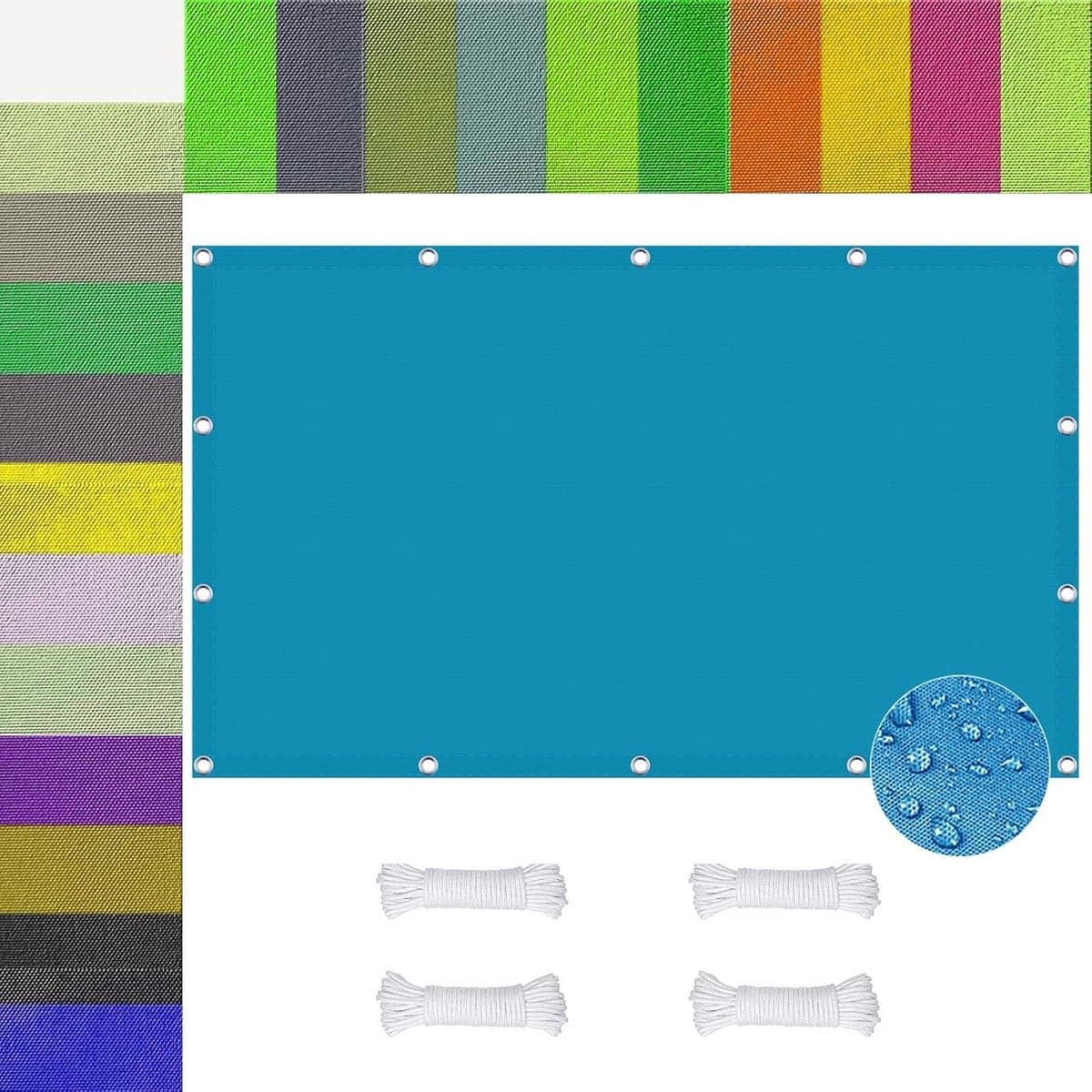 Waterdicht Schaduwdoek Vierkant 4x4m UV-bestendig Zonwering met Bevestigingsset