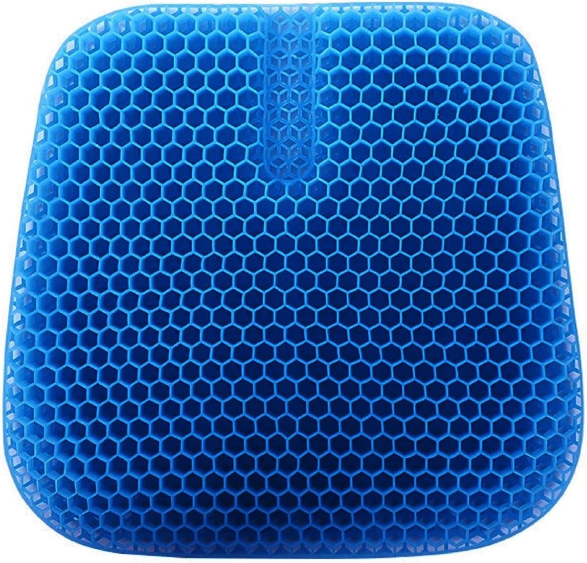 Gigicial Zitkussen - Gel zitkussen - Dubbellaagse honingraatstructuur voor extra zachtheid en comfort, elastische ondersteuning - 1 stuk - Blauw